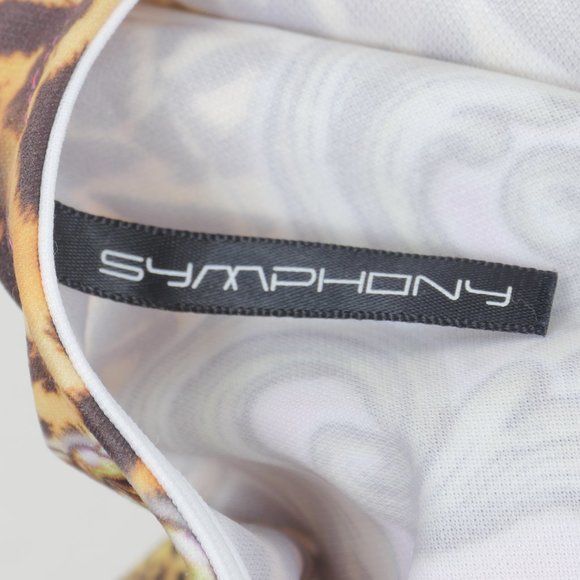 Symphony One Shoulder Pink Gold Baroque Leopard Graphic Size Medium Dress - Picture 2 of 11